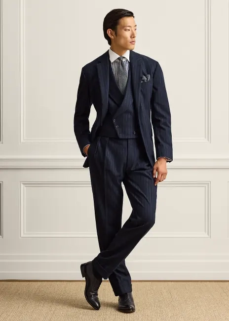 Ralph Lauren Kent Hand-Tailored Chalk-Stripe Suit