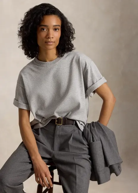 Ralph Lauren Relaxed Crop Fit Heavyweight Cotton Tee
