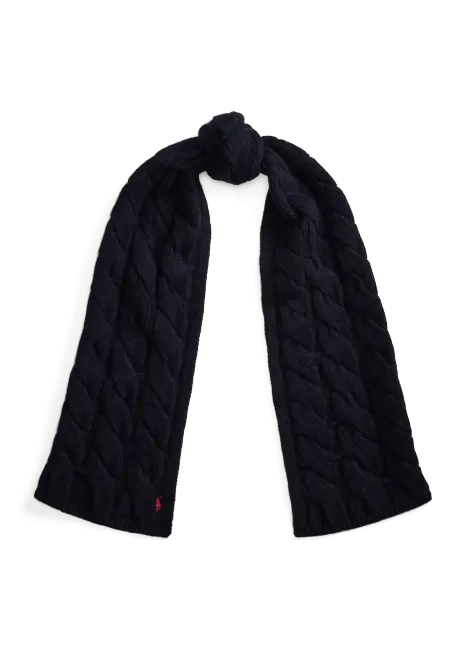 Ralph Lauren Wide-Cable-Knit Wool Scarf