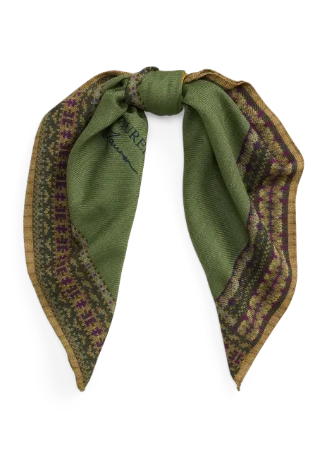 Ralph Lauren Polo Bear Wool Square Scarf