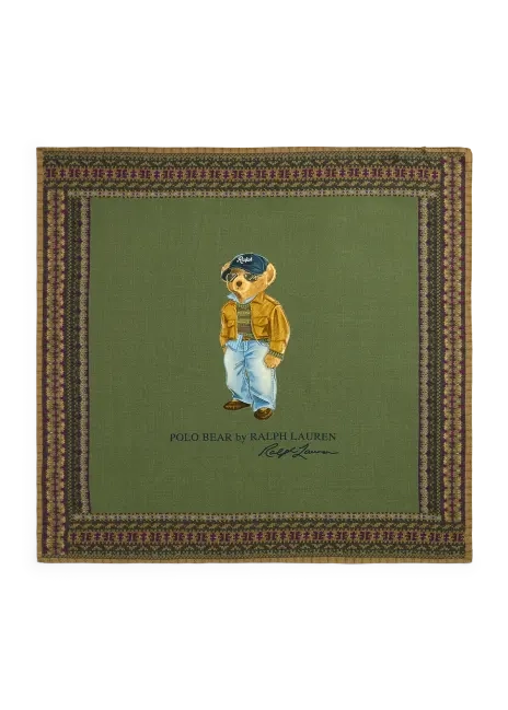 Ralph Lauren Polo Bear Wool Square Scarf
