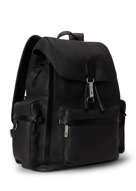 Ralph Lauren Polo ID Pebbled Leather Backpack