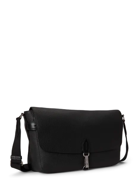 Ralph Lauren Polo ID Pebbled Leather Messenger Bag