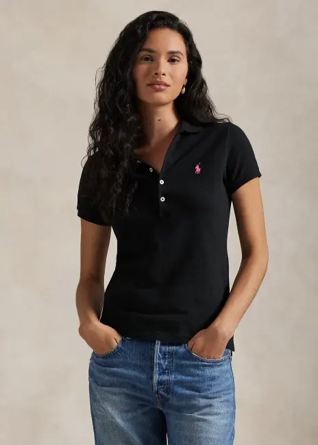 Ralph Lauren Pink Pony Slim Fit Stretch Polo Shirt