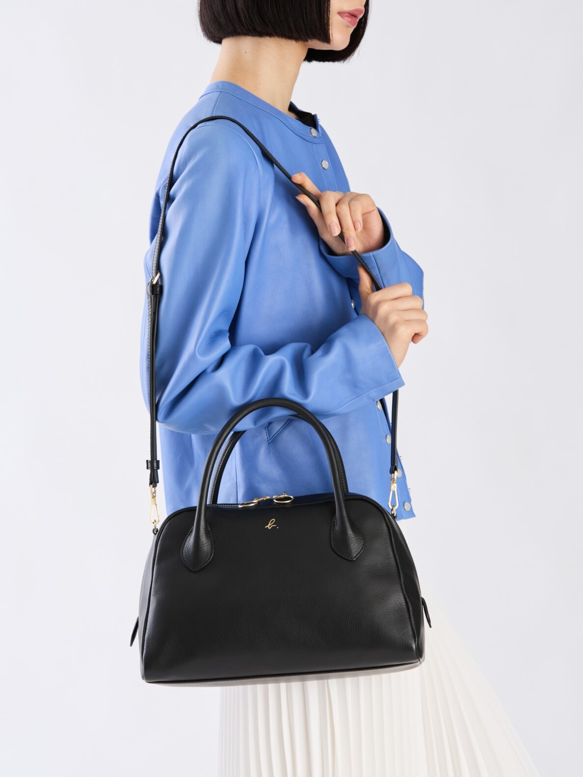 WOMEN'S LEATHER BOSTON BAG | agnès b. HK