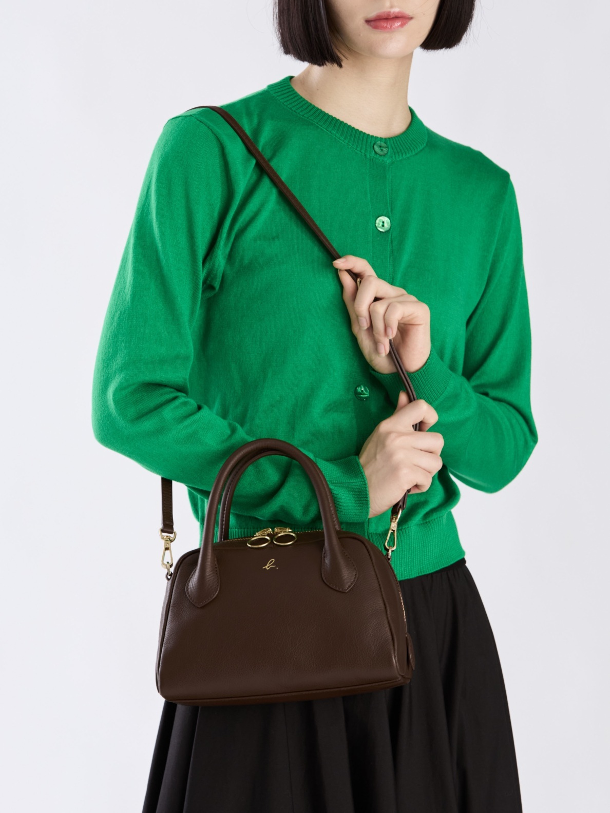 WOMEN'S LEATHER BOSTON BAG | agnès b. HK