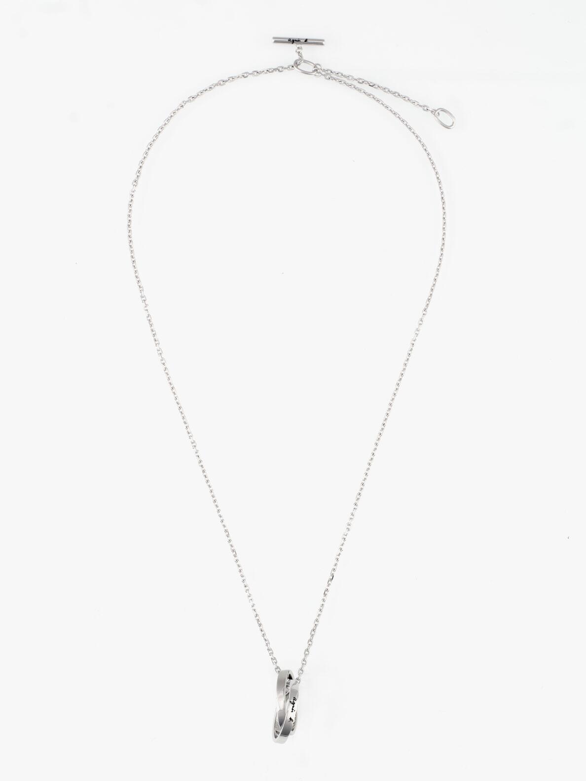 Agnes b【ギフトにも最適☆Carving of Love Necklace】 MEN'S AGNÈS B. LOGO COUPLE NECKLACE WITH RING | agnès b. HK