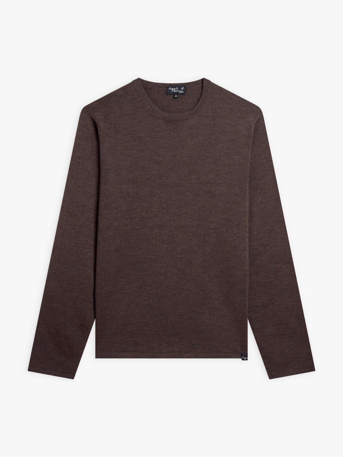 トップス Agnes b Made in FRANCE Wool Knit beige wool jacquard Scotland sweater