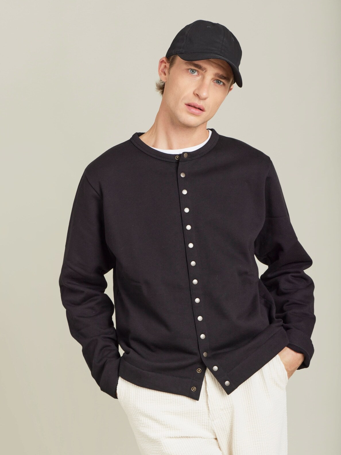 トップス 90s agnes b Homme pression snap cardigan 90s agnes b Homme pression snap cardigan