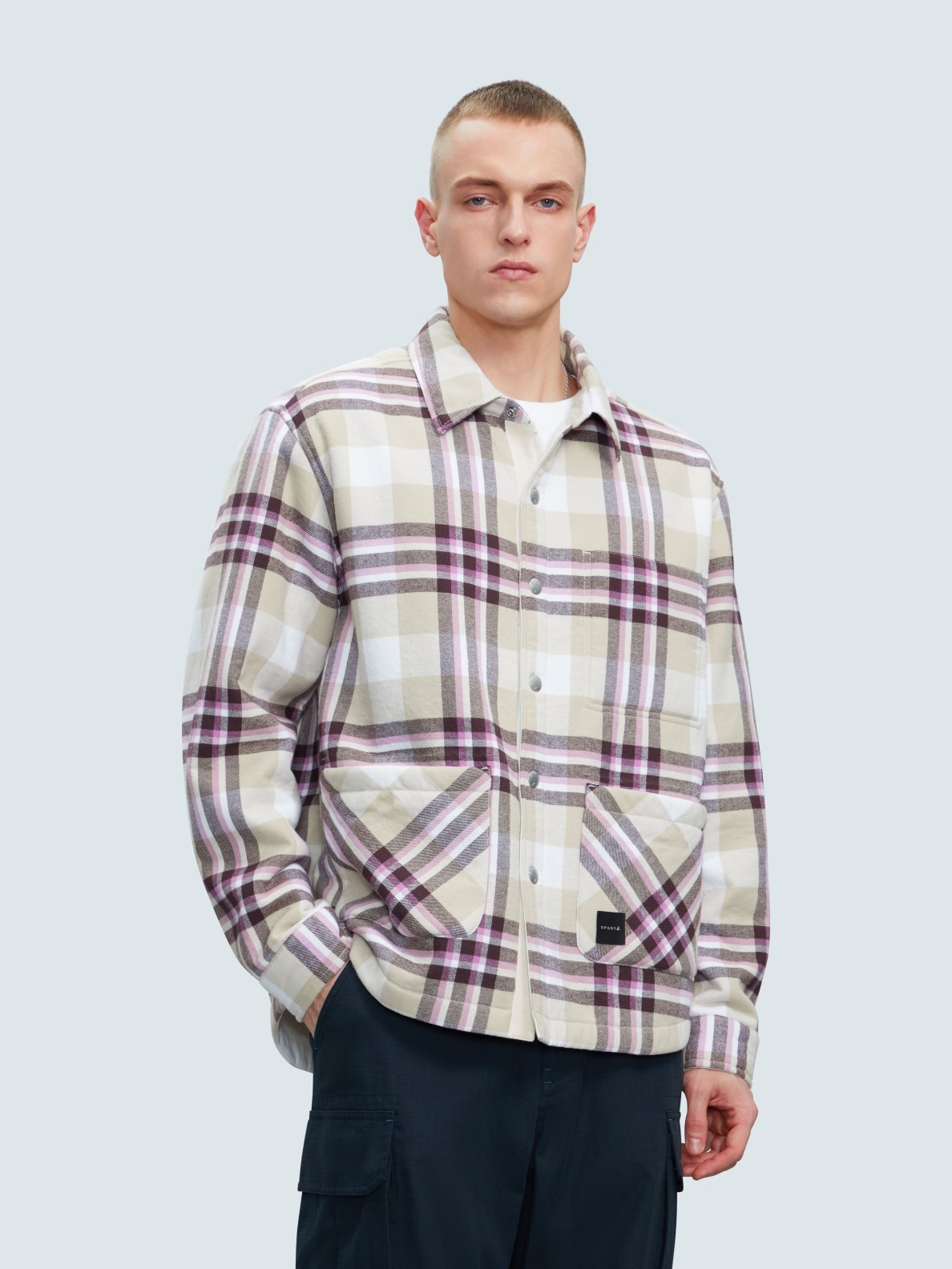 MEN'S SPORT CHECK FLANNEL SHERPA JACKET SPORT