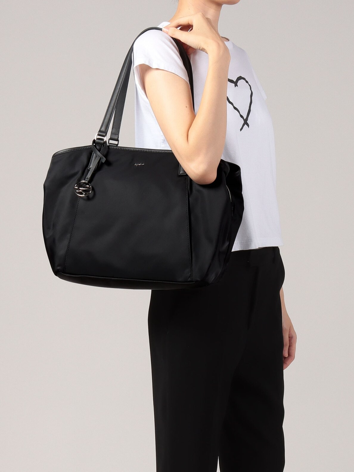 ★TOUT Y EST★ Agnes Bag Tote and Shoulder Bag Black ULB034 cotton canvas 