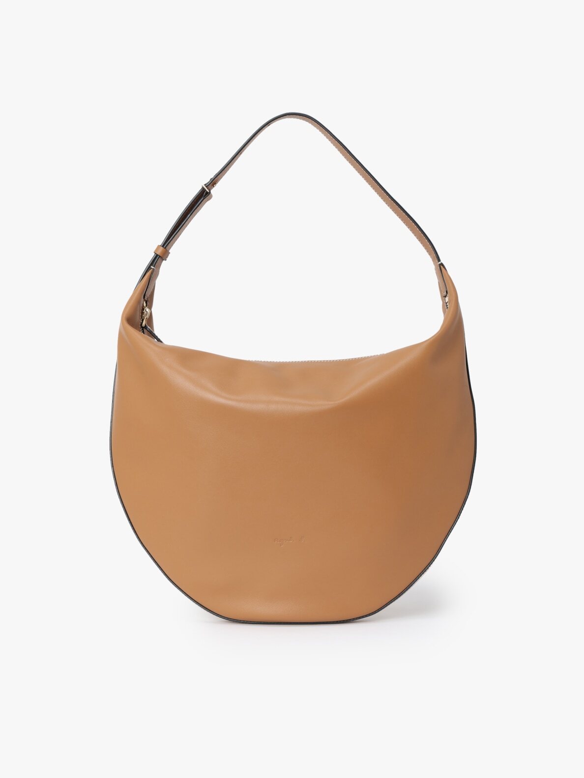 black smooth leather shoulder bag