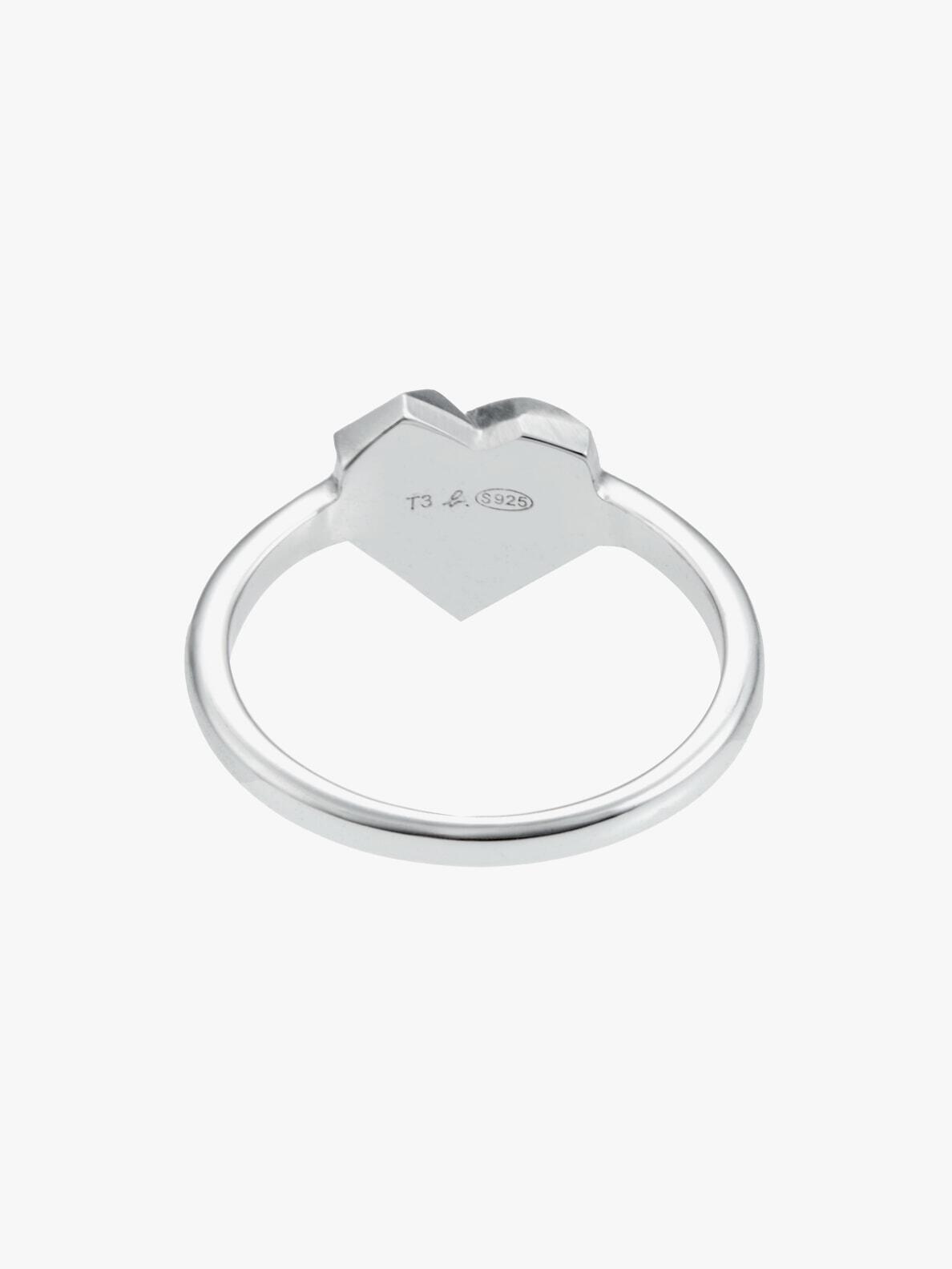 agnes b.★上品\"Carving of love\" ハート ロゴプレート リング agnes b.☆上品