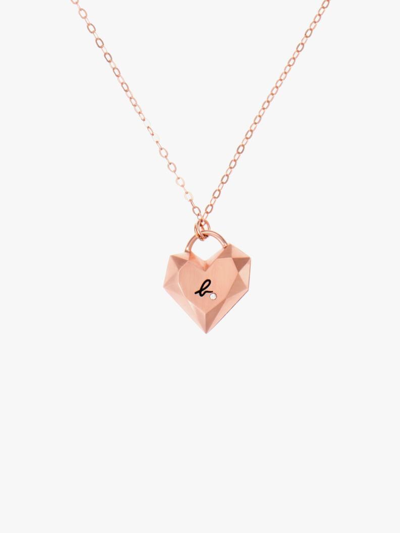 agnes b WOMEN'S  "CARVING OF LOVE" DOUBLE SIDED HEART NECKLACE