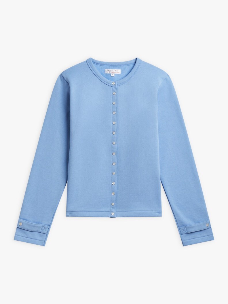 agnes b WOMEN'S COTTON FLEECE SNAP ROSAN CARDIGAN