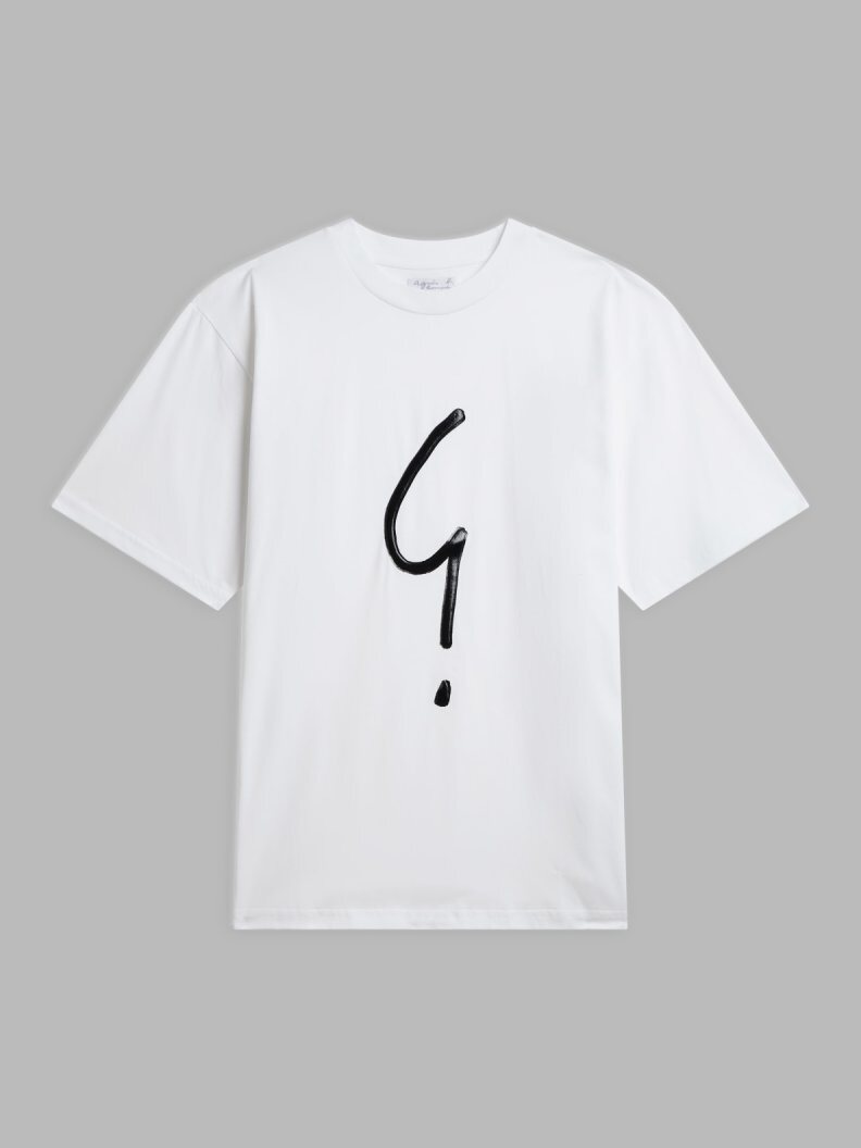 agnes b MEN'S MARK "POINT D'IRONIE" COTTON JERSEY T-SHIRT