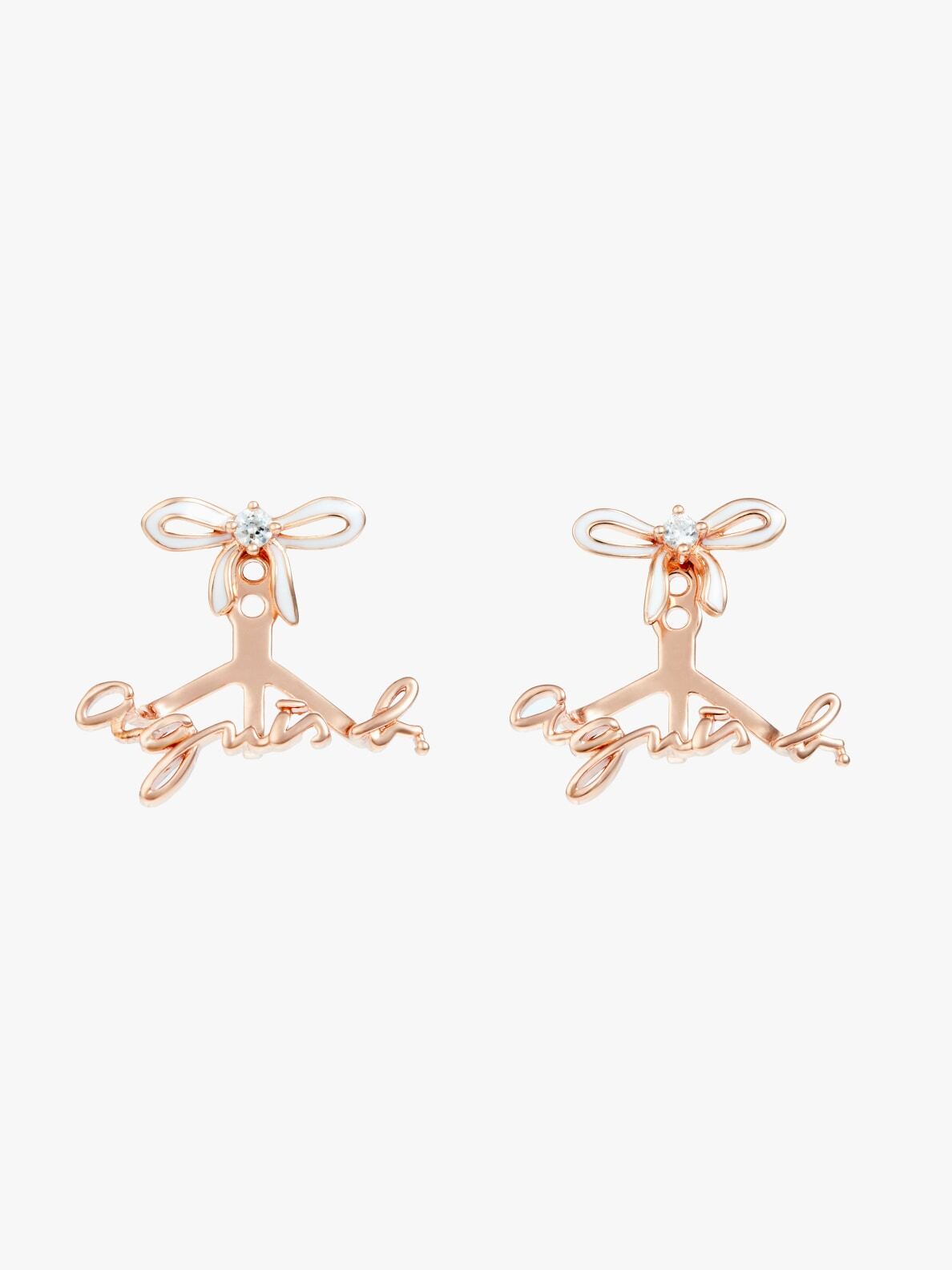 agnes b.★上品\"Wrapped in Love\" リボン ロゴ リング H925 リボン モチーフ ネックレス 