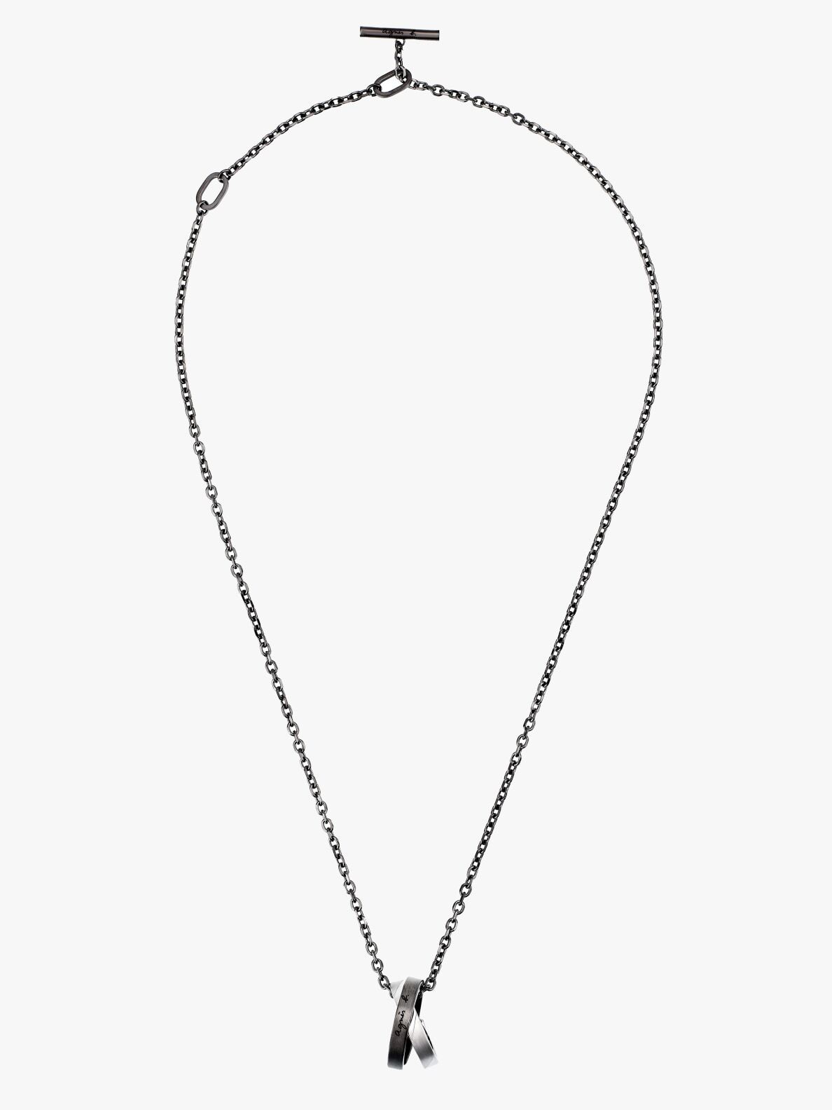 Agnes b【ギフトにも最適☆Carving of Love Necklace】 MEN'S AGNÈS B. LOGO COUPLE NECKLACE WITH RING | agnès b. HK