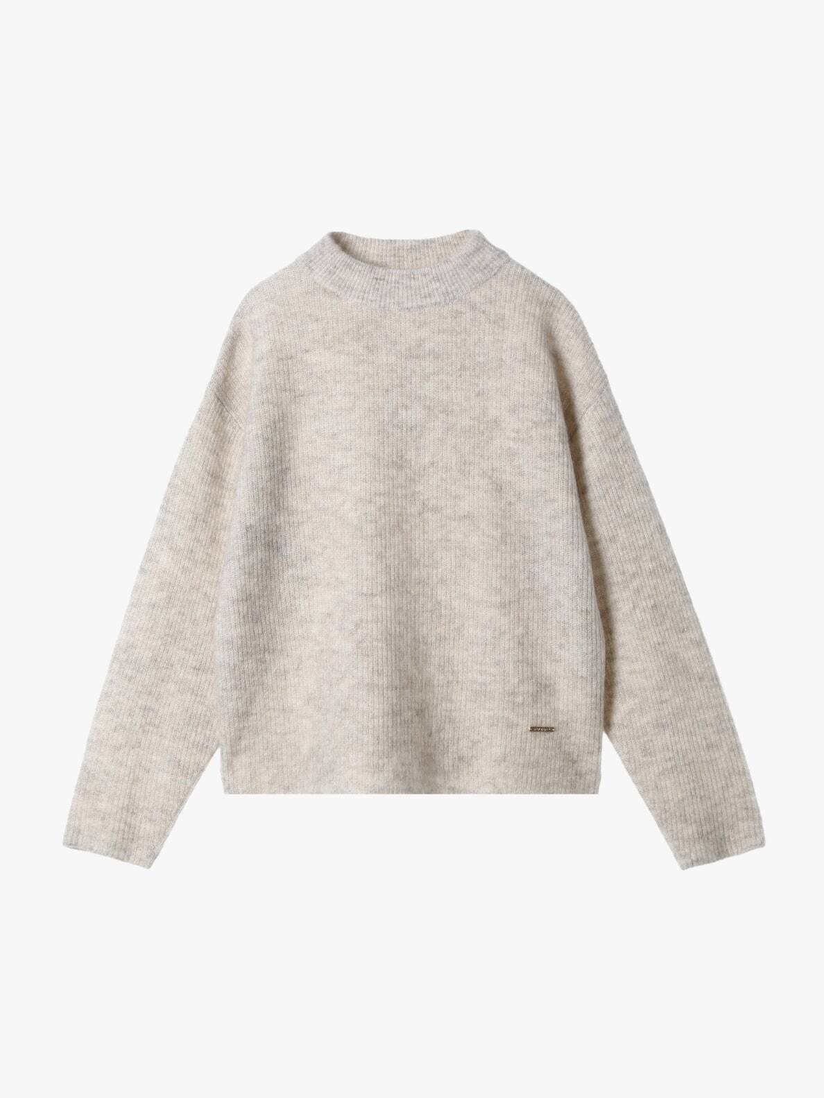 agnes b. Border Knit Sweater White Gray To b. WOMEN'S TRADITIONAL