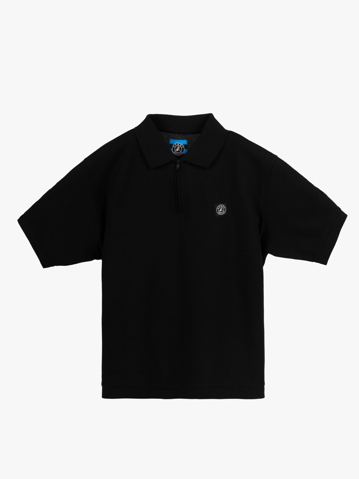 ANCELLM HALF ZIP POLO LS SHIRT BLACK 2 ANCELLM HALF ZIP POLO LS