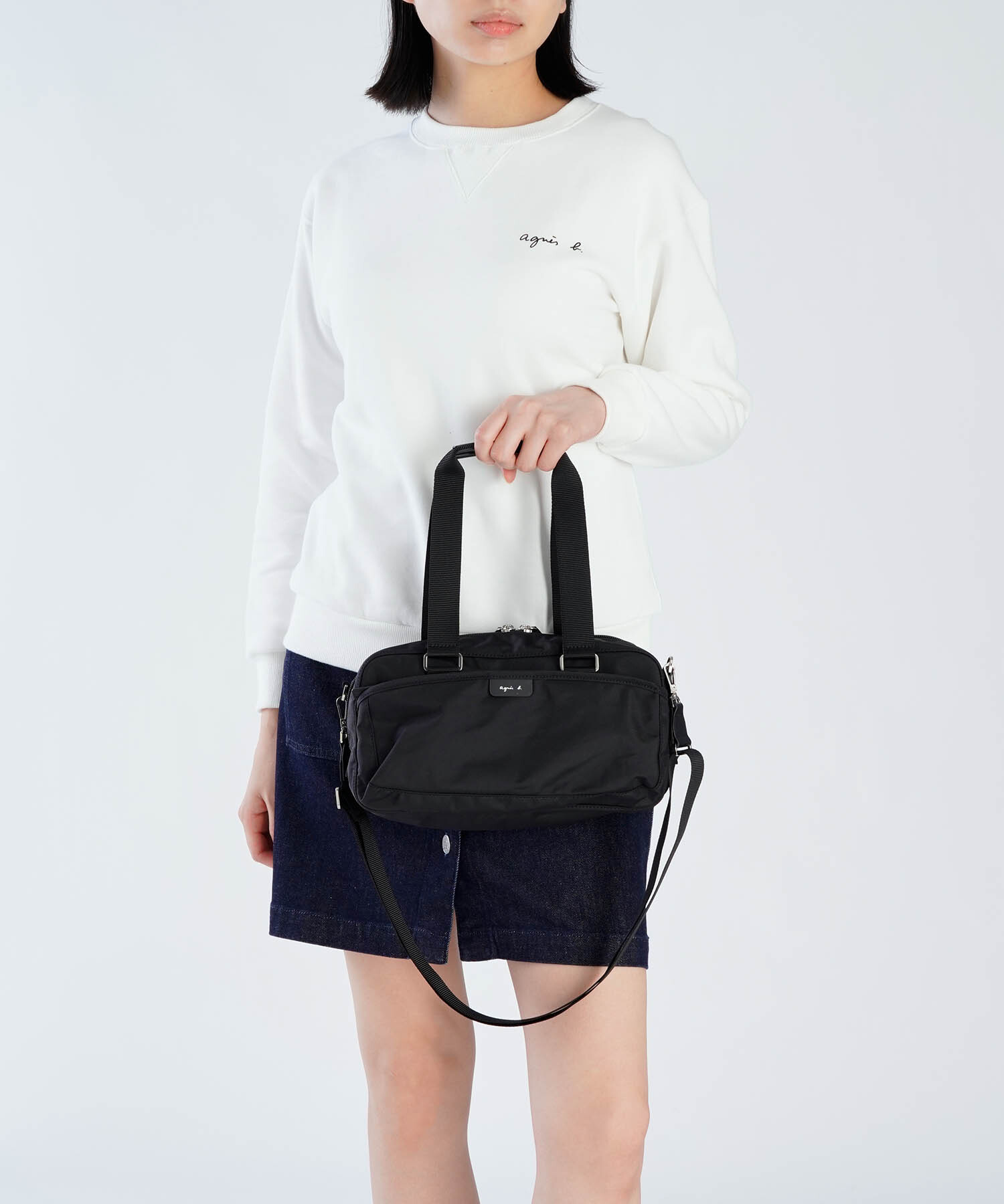 Women's Lightweight Nylon 2WAY Boston Bag | agnès b. TW