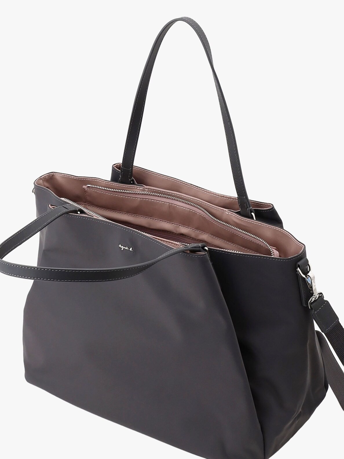 asa agnes b.トートバッグブラック2点 Lサイズアイボリー2点 Women's Nylon Two-Color Dual-Use Shoulder Bag (Large) | agnès b. TW